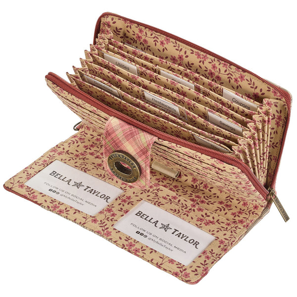 Burgundy Patch RFID Cash System Wallet