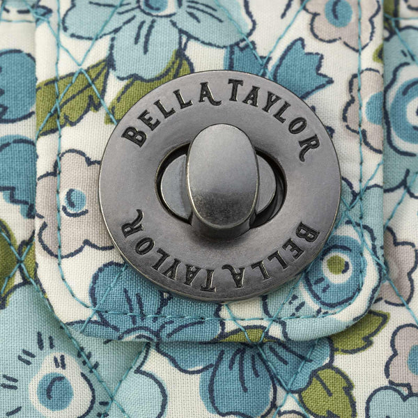 Delicate Floral Blue RFID Cash System Wallet