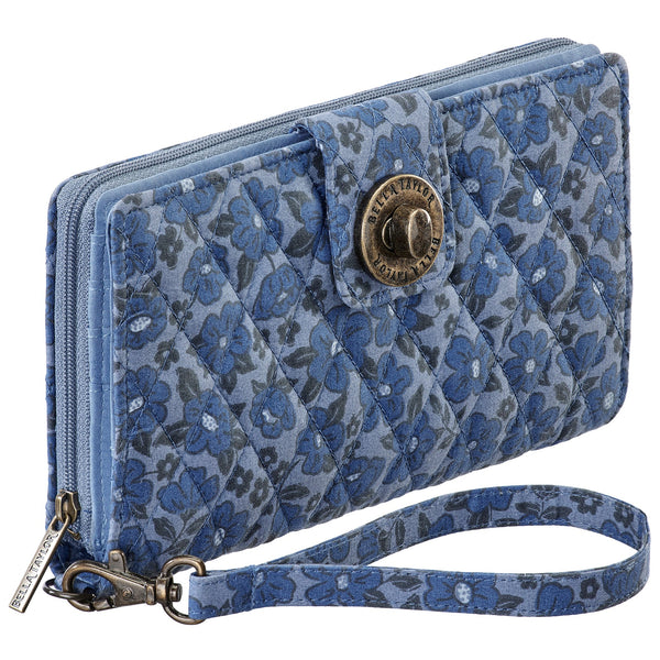 Navy Floral RFID Cash System Wallet