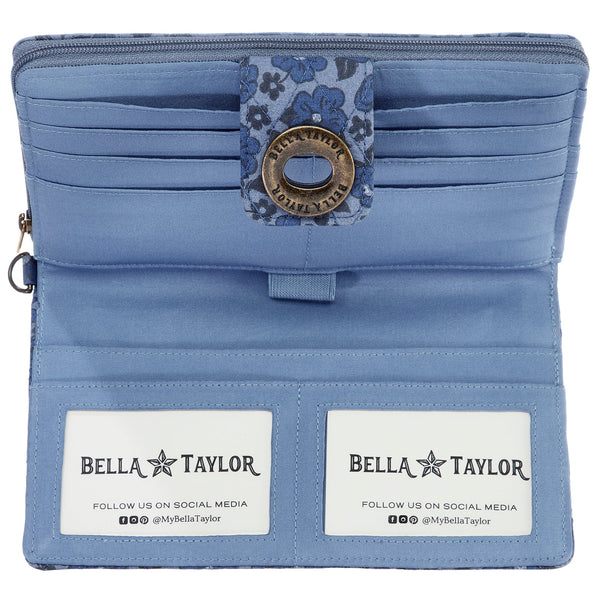Navy Floral RFID Cash System Wallet