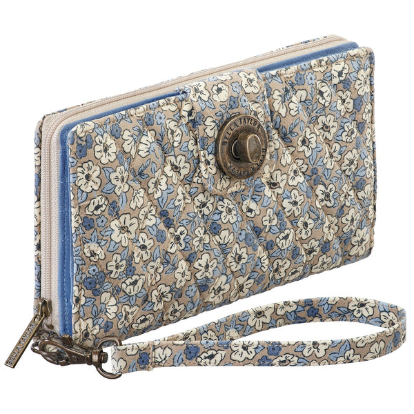 Khaki Floral RFID Cash System Wallet