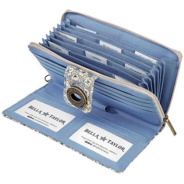 Khaki Floral RFID Cash System Wallet