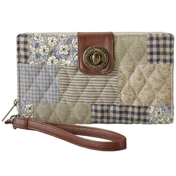 Khaki Patchwork RFID Cash System Wallet