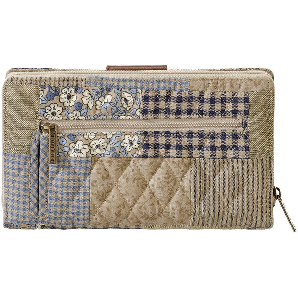 Khaki Patchwork RFID Cash System Wallet