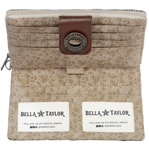 Khaki Patchwork RFID Cash System Wallet