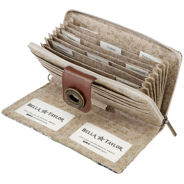 Khaki Patchwork RFID Cash System Wallet