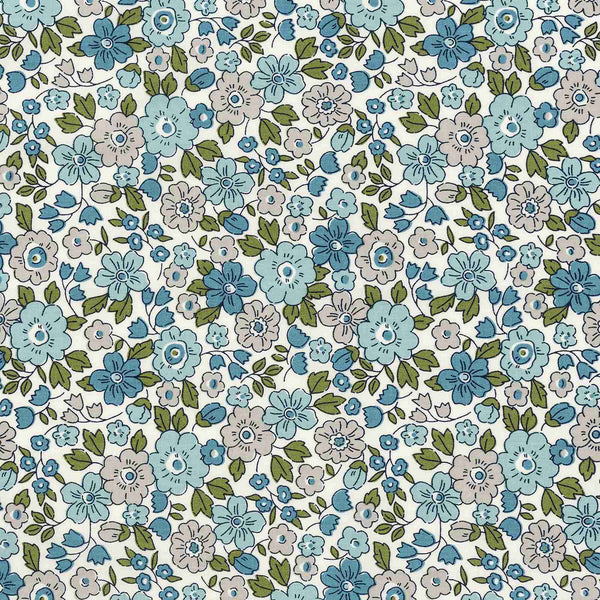 Delicate Floral Blue RFID Cash System Wallet