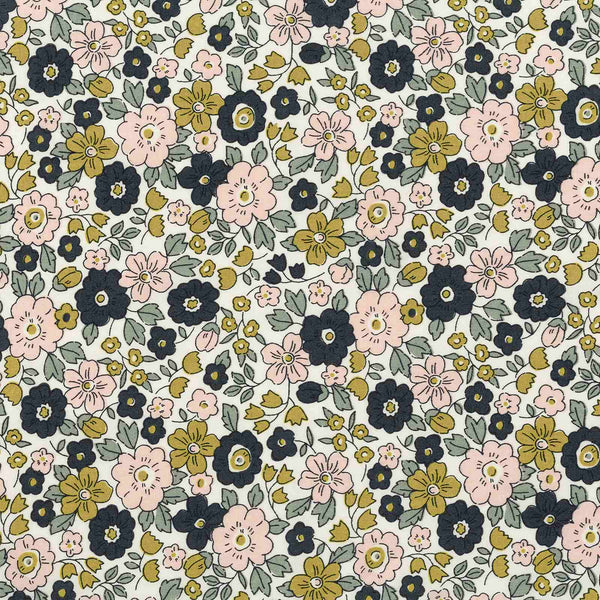 Delicate Floral Charcoal RFID Cash System Wallet