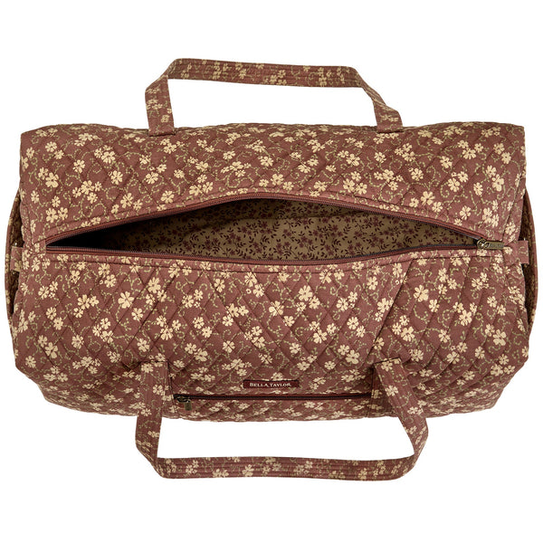 Burgundy Floral Duffle