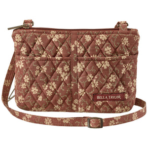 Bella Taylor Essentials Crossbody Purse With Built-In Wallet | Khaki Floral, Lightweight & Hands-Free