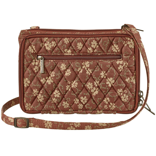 Burgundy Floral Essentials Wallet Crossbody