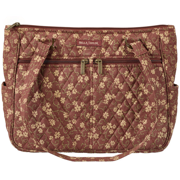 Burgundy Floral Everyday Tote