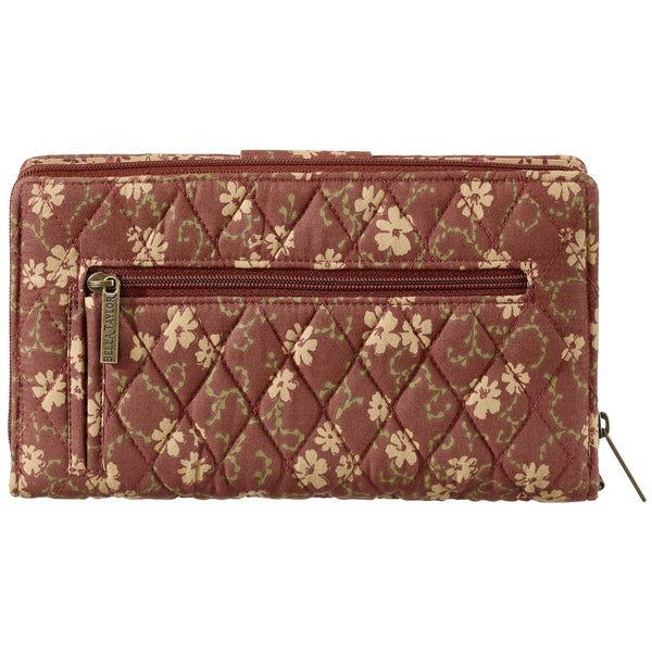 Burgundy Floral RFID Cash System Wallet