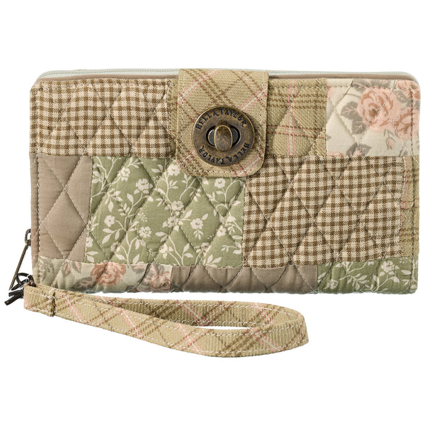 Cameo Rose Patchwork RFID Cash System Wallet