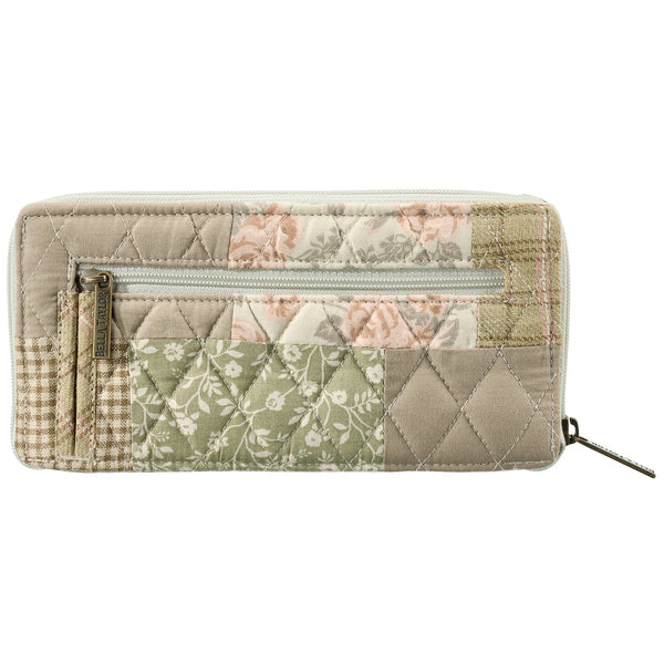 Cameo Rose Patchwork RFID Slim Card Wallet