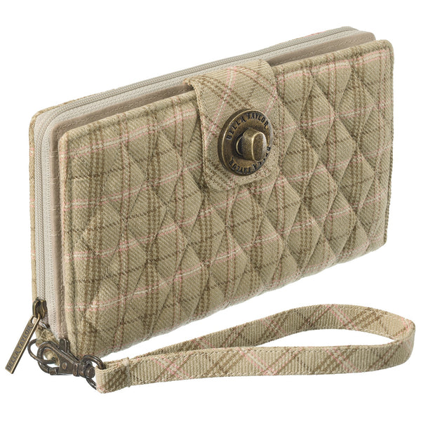 Willow Plaid RFID Cash System Wallet