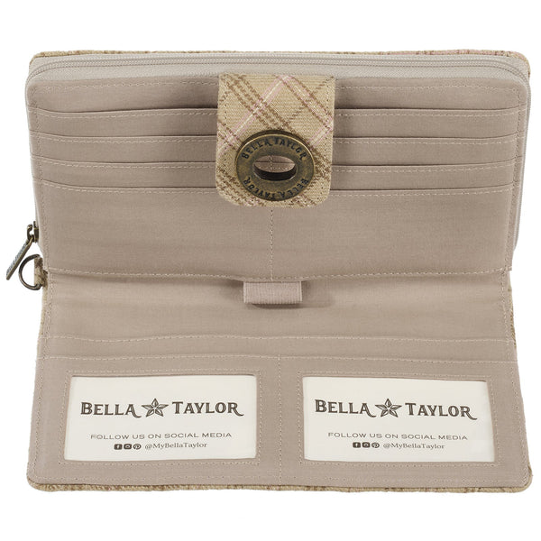 Willow Plaid RFID Cash System Wallet