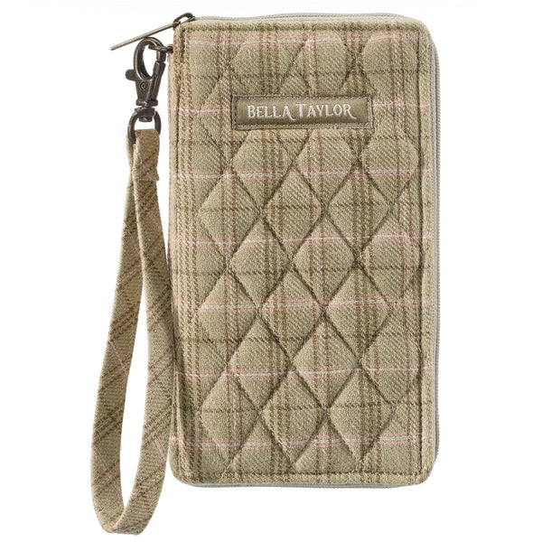 Willow Plaid RFID Cell Phone Wristlet