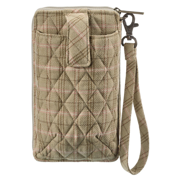 Willow Plaid RFID Cell Phone Wristlet