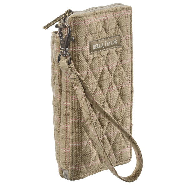 Willow Plaid RFID Cell Phone Wristlet