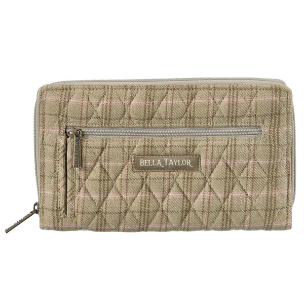 Willow Plaid RFID Wrist Strap Wallet