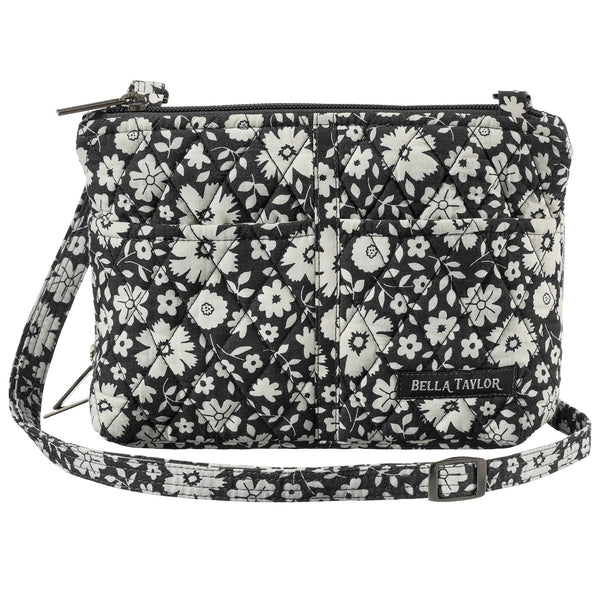 Bicolor Floral Black Essentials Wallet Crossbody