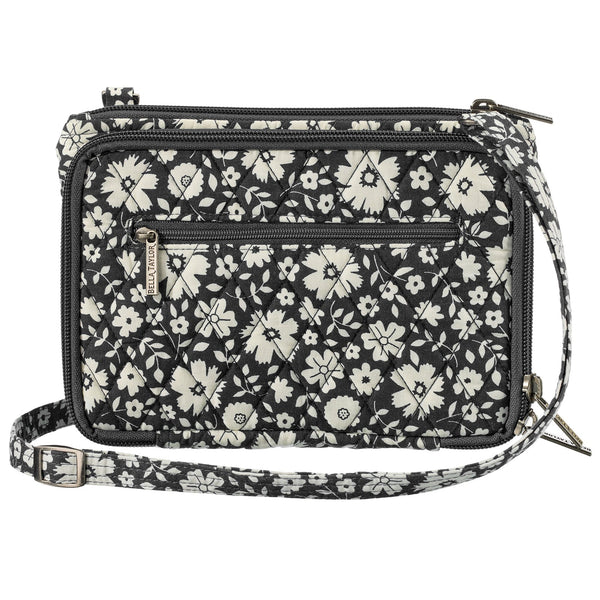 Bicolor Floral Black Essentials Wallet Crossbody