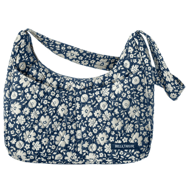 Bicolor Floral Navy Blakely Shoulder Bag