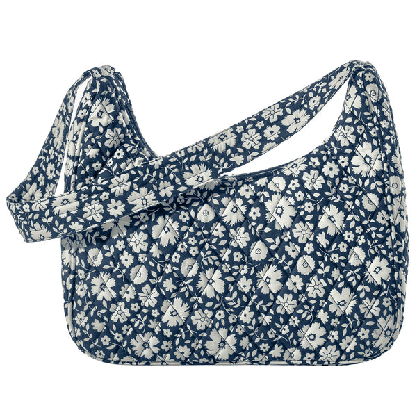 Bicolor Floral Navy Blakely Shoulder Bag