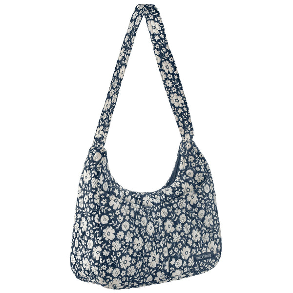 Bicolor Floral Navy Blakely Shoulder Bag