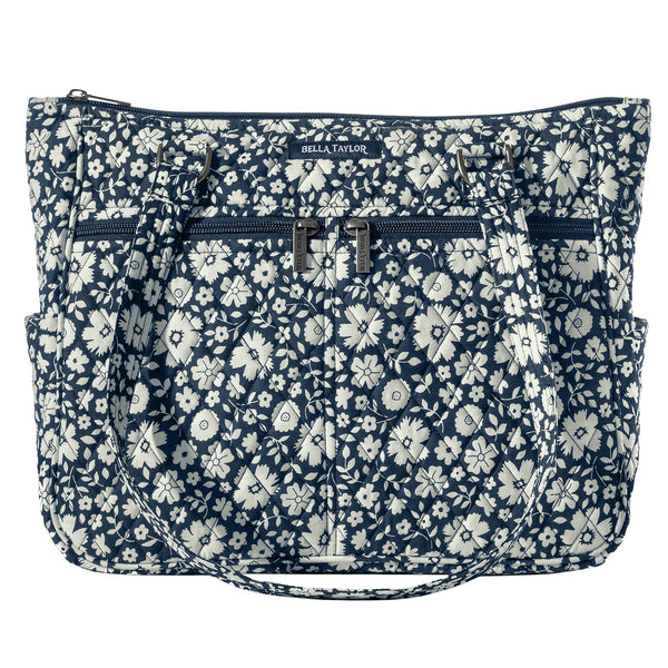 Bicolor Floral Navy Everyday Tote