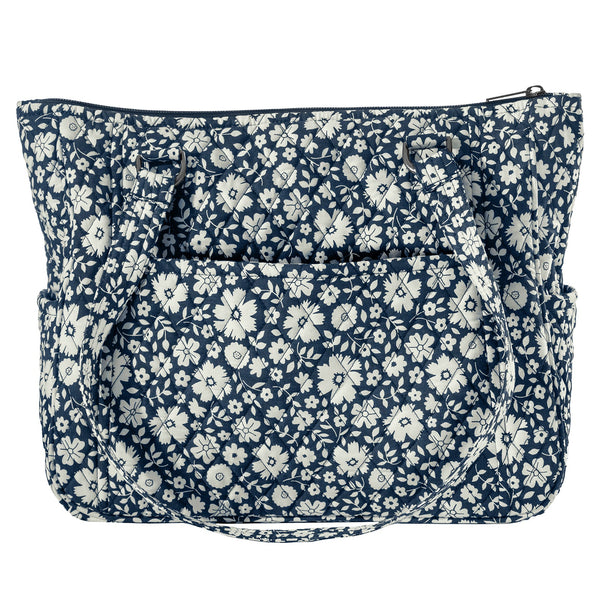 Bicolor Floral Navy Everyday Tote