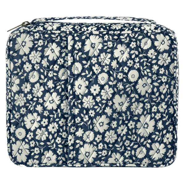 Bicolor Floral Navy Bible Cover