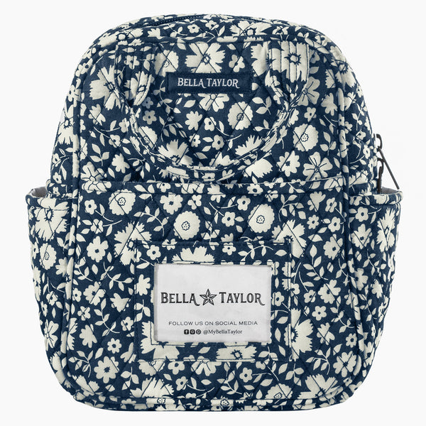 Bicolor Floral Navy Lunch Tote