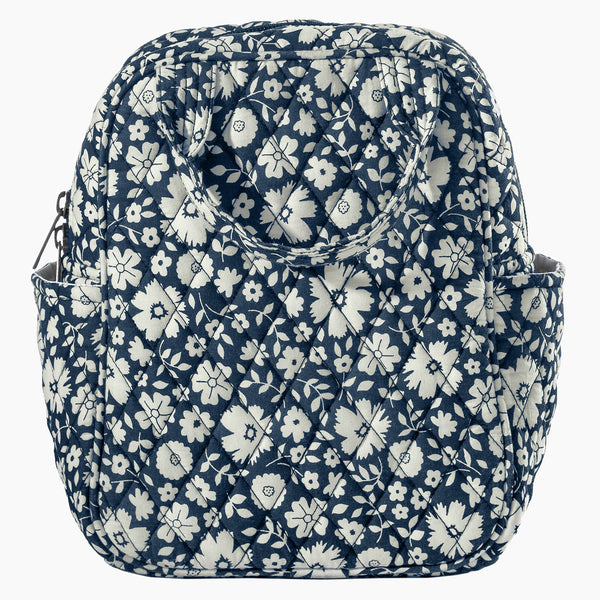 Bicolor Floral Navy Lunch Tote