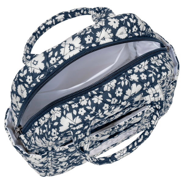 Bicolor Floral Navy Lunch Tote