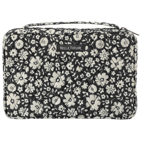 Bicolor Floral Black Small Bible Cover