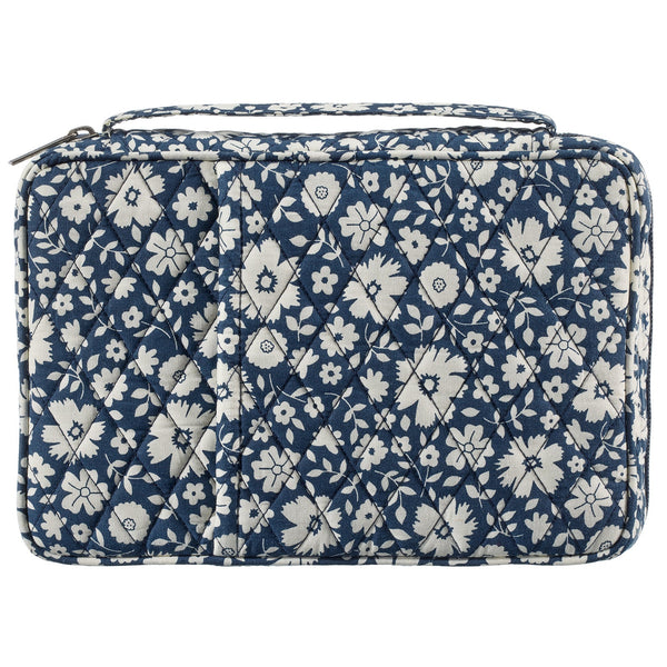 Bicolor Floral Navy Small Bible Cover
