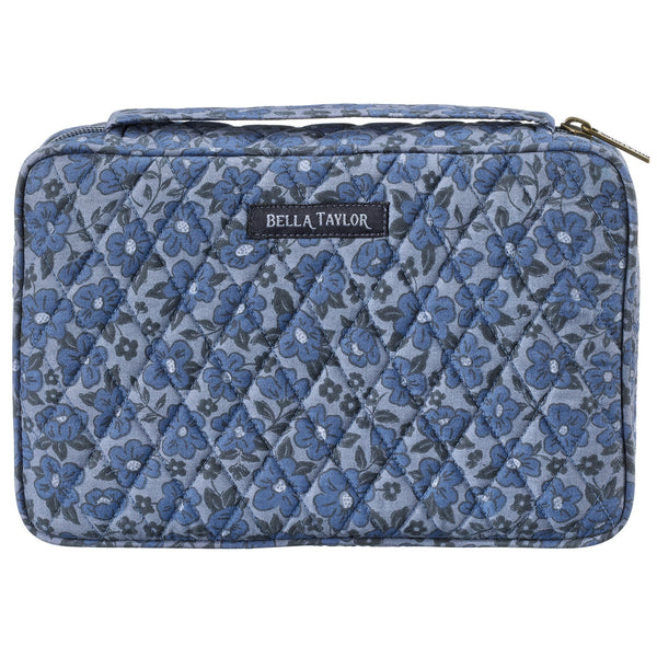 Navy Floral Small Bible Cover