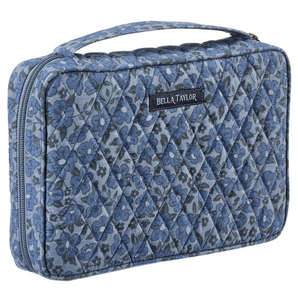 Navy Floral Small Bible Cover