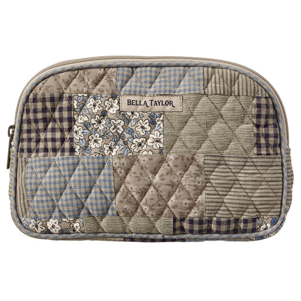Khaki Patchwork Cosmetic Pouch