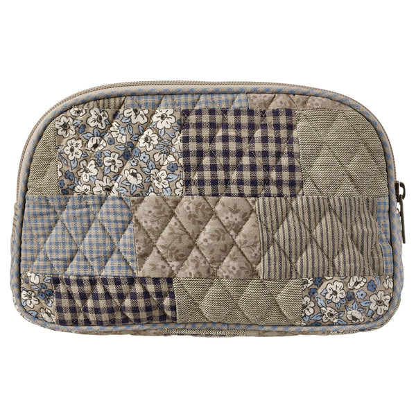 Khaki Patchwork Cosmetic Pouch