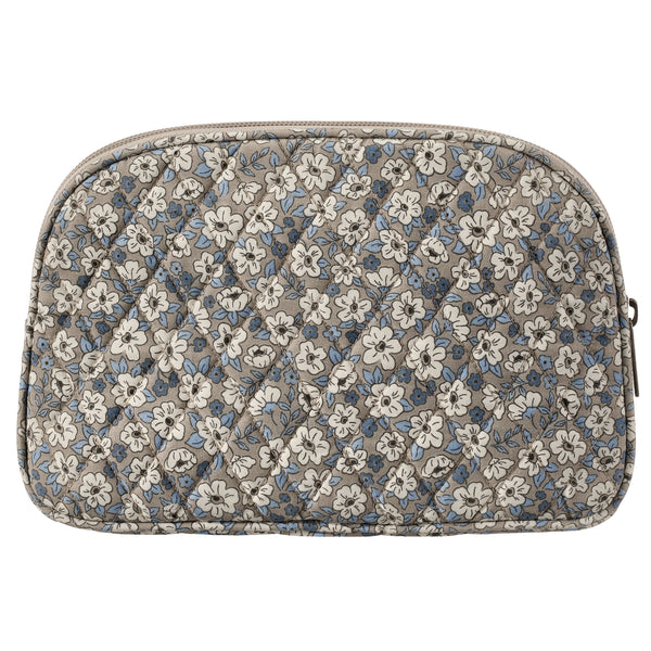 Khaki Floral Cosmetic Pouch