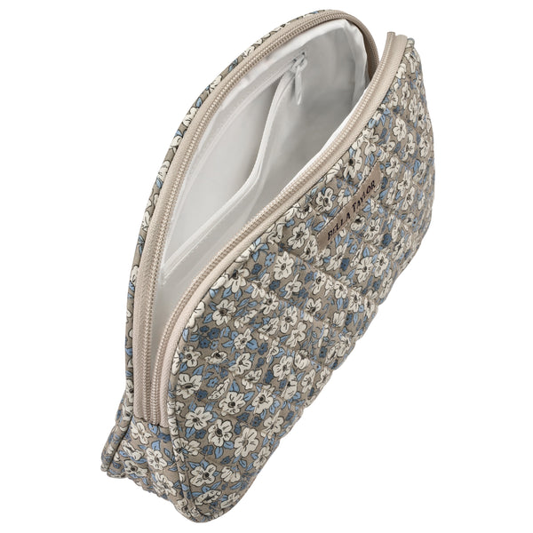 Khaki Floral Cosmetic Pouch