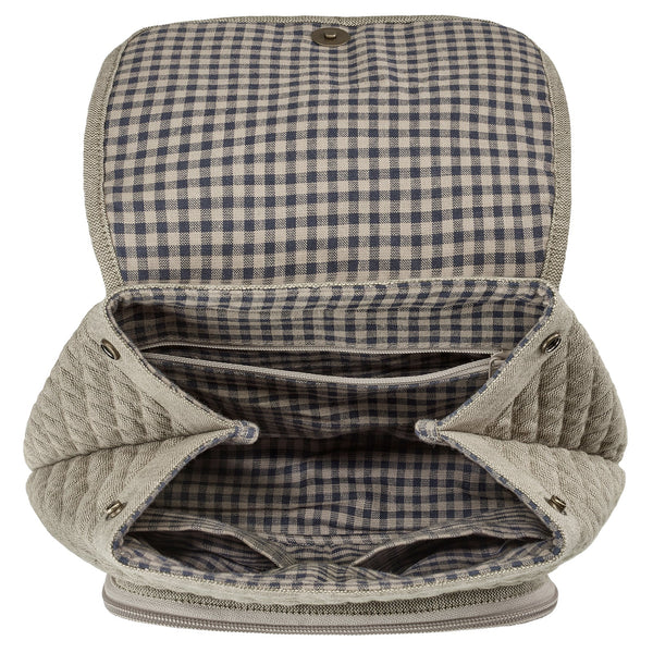 Khaki Chambray Mini Backpack