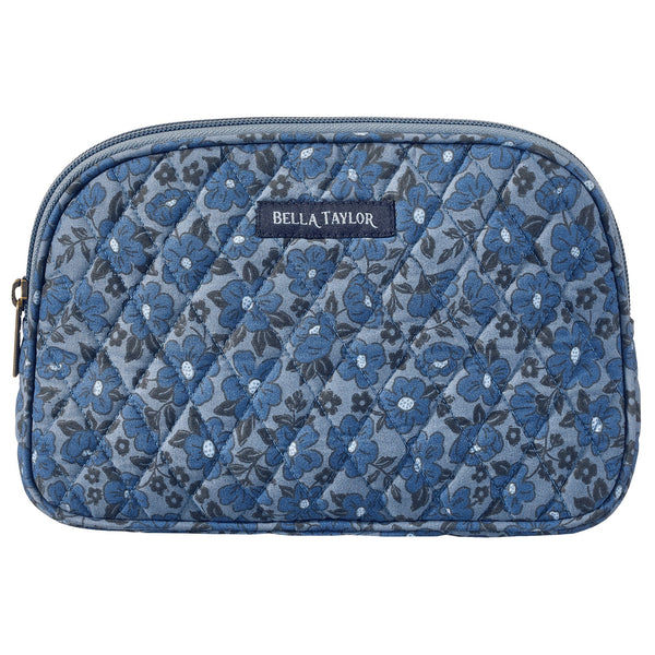 Navy Floral Cosmetic Pouch