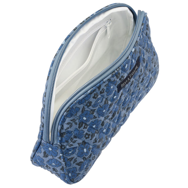 Navy Floral Cosmetic Pouch