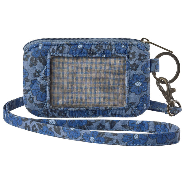 Navy Floral ID Lanyard