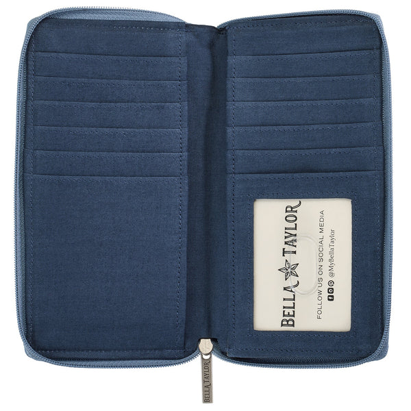 Heritage Blue Floral RFID Slim Card Wallet