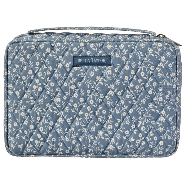 Heritage Blue Floral Small Bible Cover